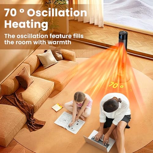 1500W Portable Space Heater with Fireplace and Remote Control