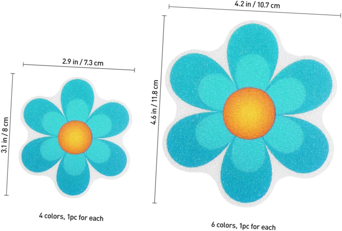 Healifty 14Pcs Anti-Slip Bathroom Stickers with Flower Design