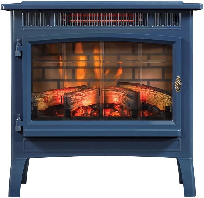 Duraflame Electric Fireplace Stove Heater with 3D Flame Effect Navy