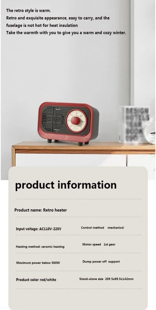 Grafken Retro Heater 500W Energy Saving White