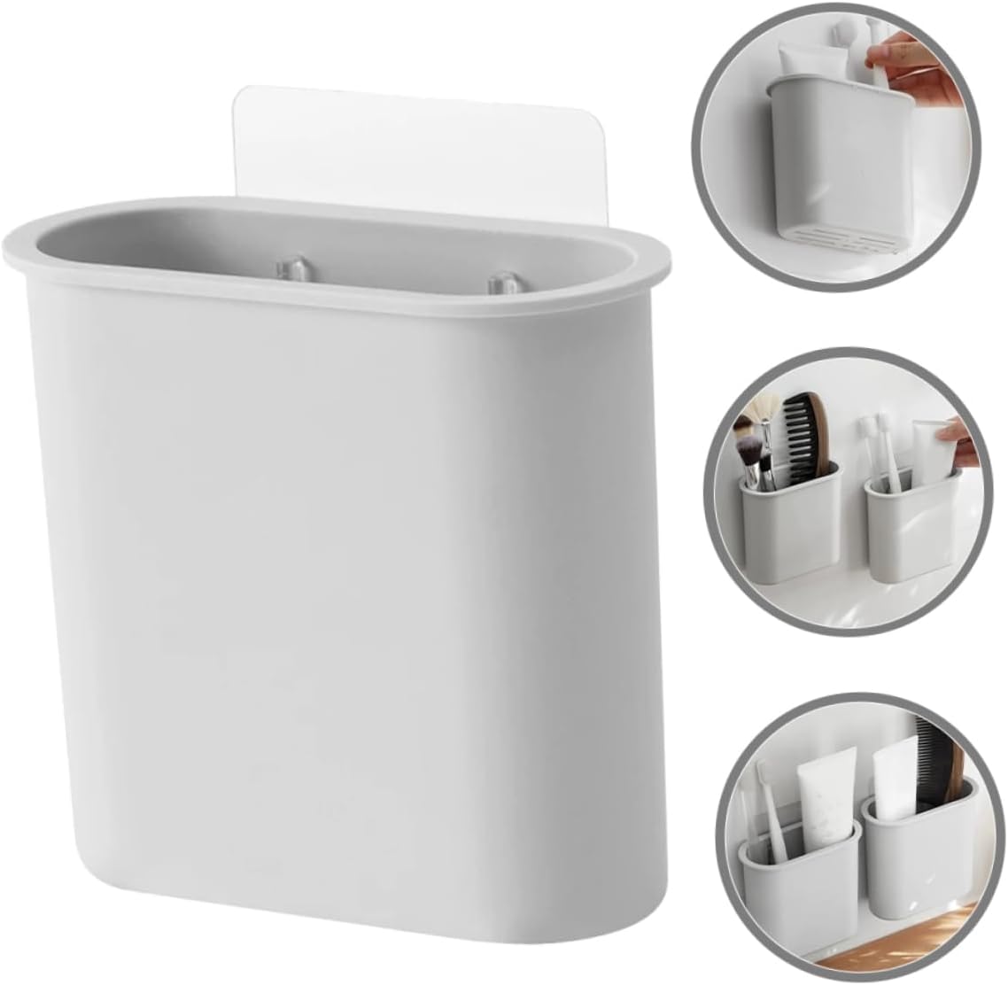 LIFKOME Wall Mounted Toothbrush Holder with Suction Cup Drainage Design