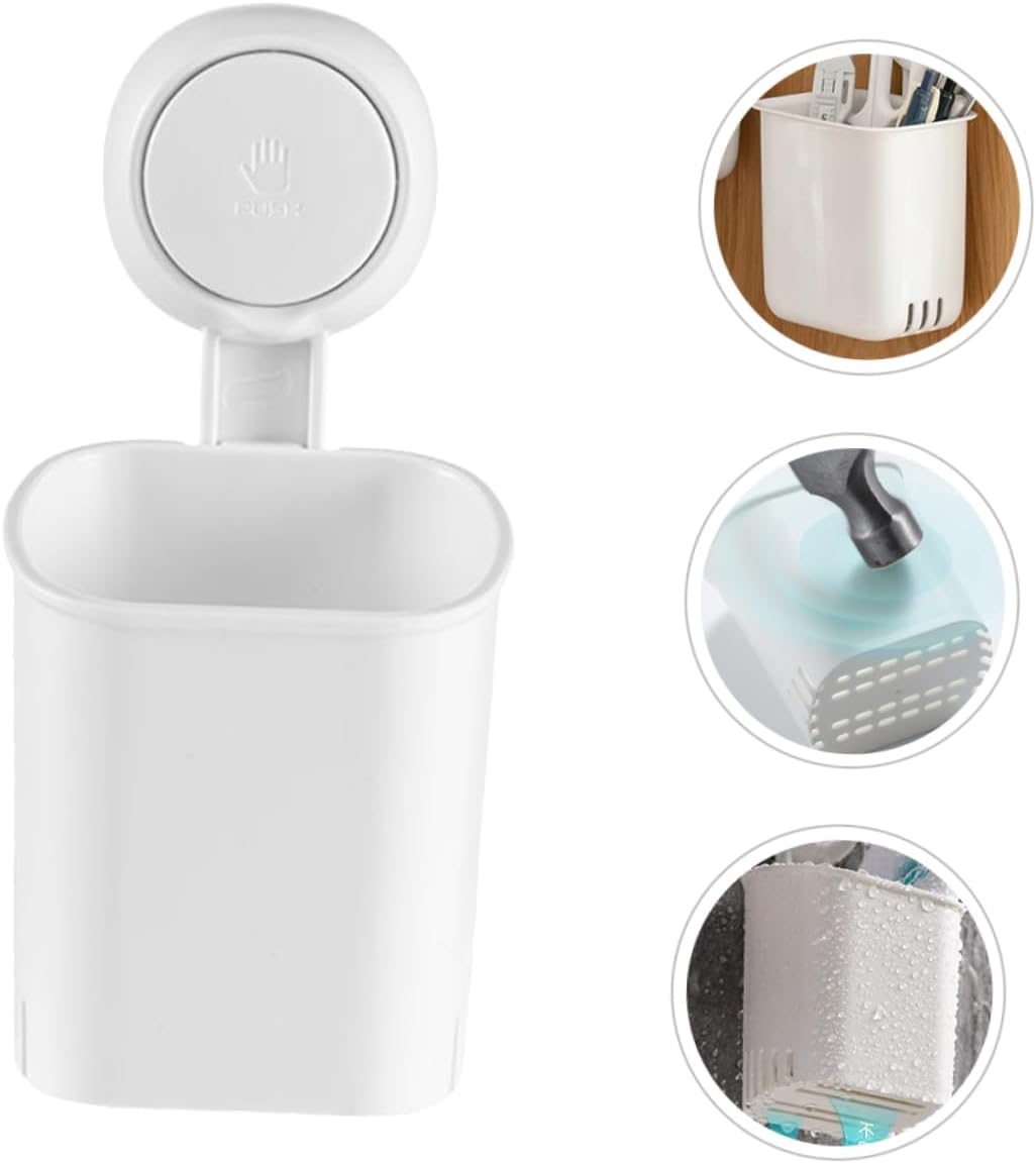 Holibanna Suction Cup Wall Mount Toothbrush Holder