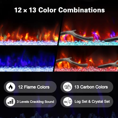 Cheerway 42 Smart WiFi Electric Fireplace with Timer and App Control