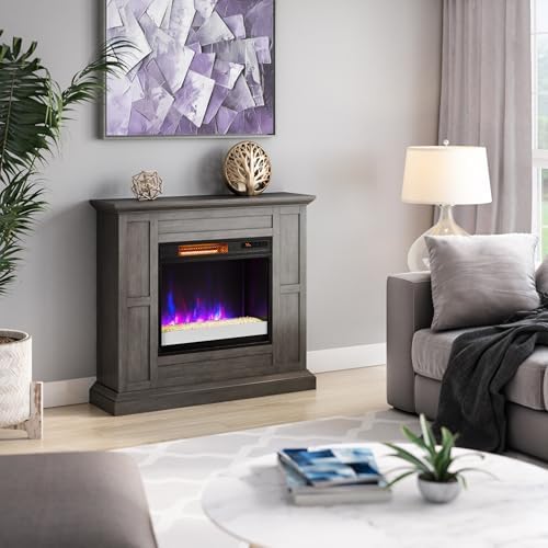 Duraflame Wall Mantel Electric Fireplace Weathered Gray