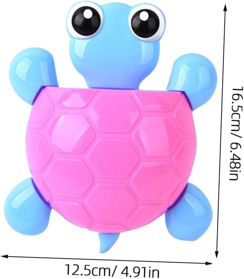 2Pcs Cute Turtle Suction Cup Toothbrush Holder for Bathroom Wall Mounted Organizer