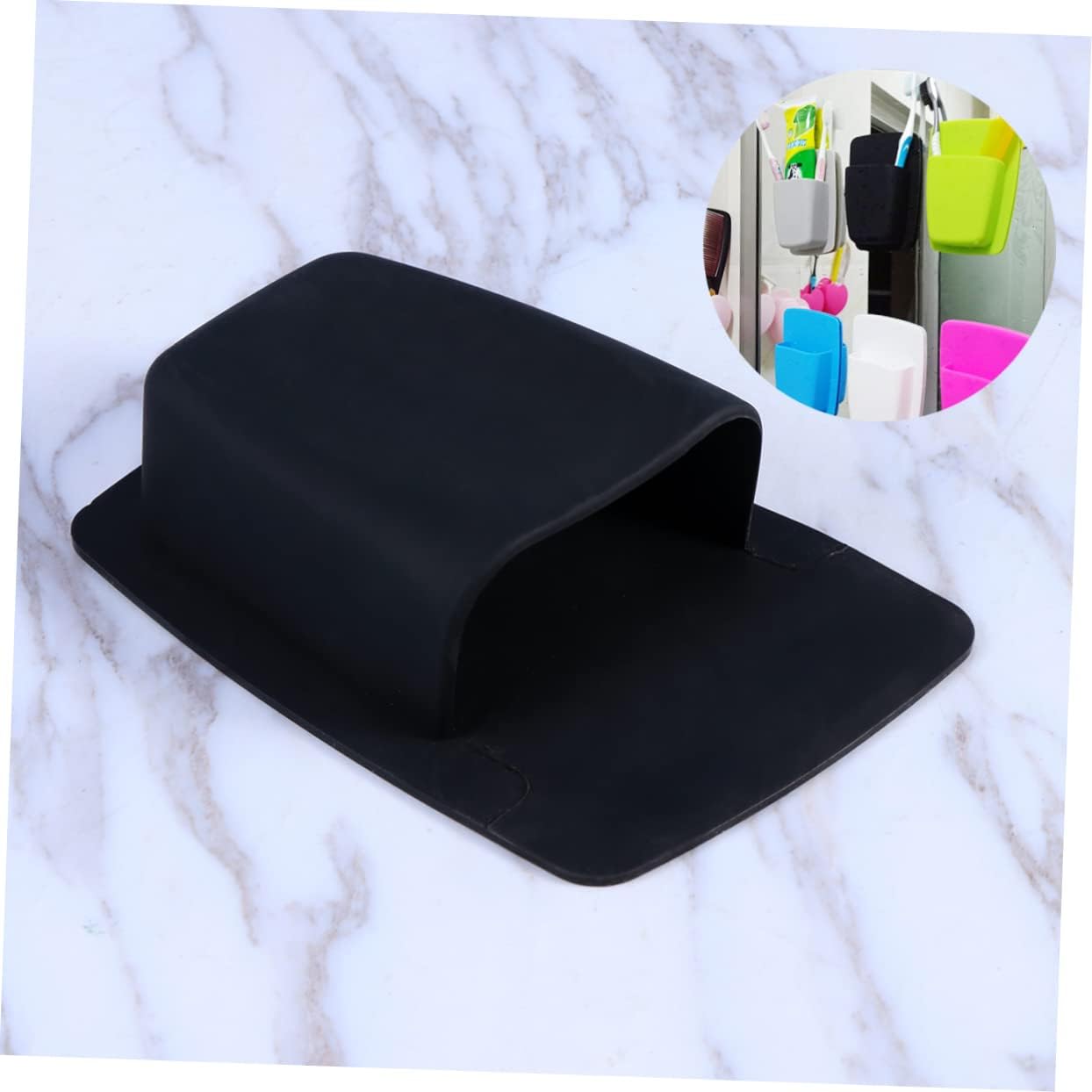 Slim Silicone Bathroom Organizer with Toothpaste and Razor Holder