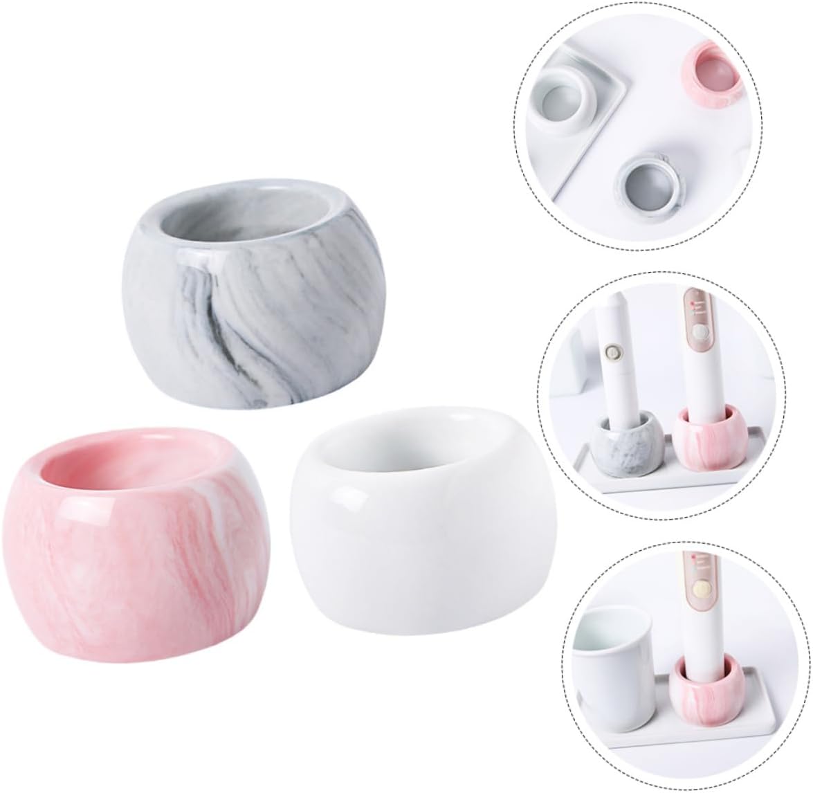 Amosfun 3pcs Marble Electric Toothbrush Holder