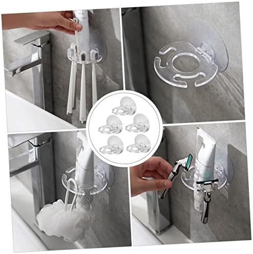 Healifty 5Pcs Wall Mounted Toothbrush Holder Organizer