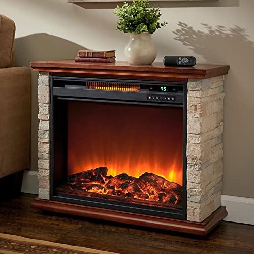 LifeSmart Global Electric Fireplace with 3 Heat Elements