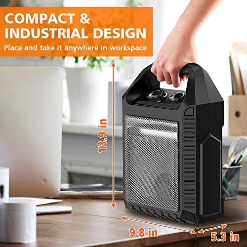 LifePlus 1500W Electric Space Heater with 3 Heat Modes and Fan