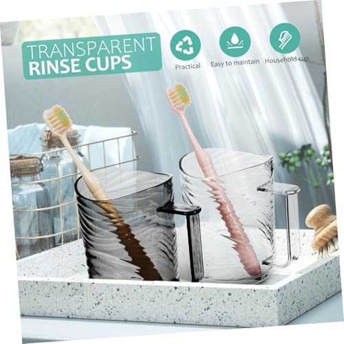 Hemoton 2pcs Bathroom Cups with Handle