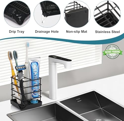 Chintu Toothbrush Holder with Drainage Compact Bathroom Organizer for Kids and Adults