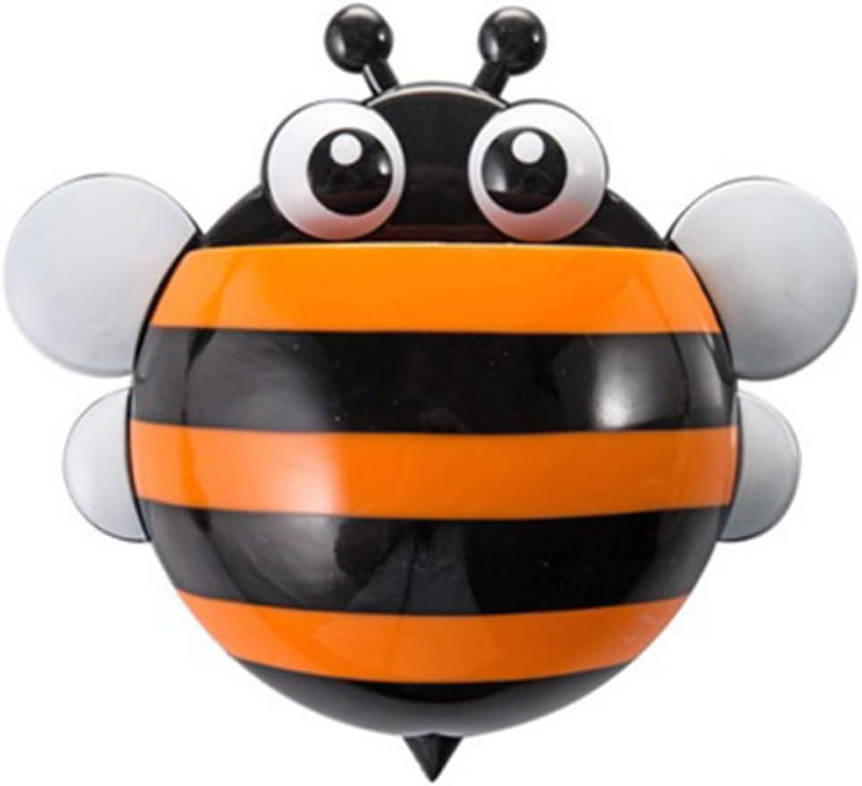 Ciieeo 4pcs Cartoon Bee Wall Mount Toothbrush Holder