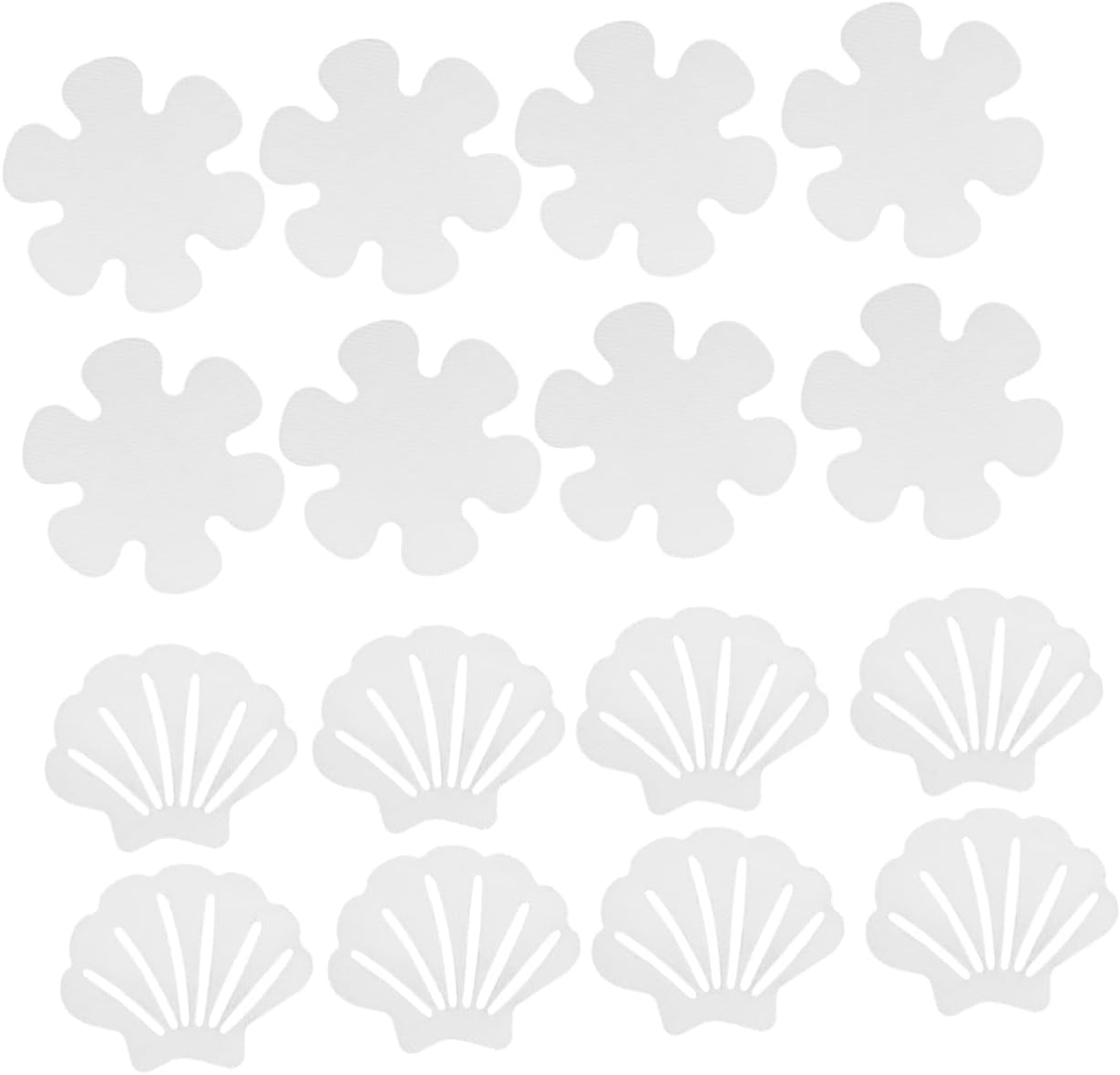 SOPOTUTU 2 Sets Non-Slip Bathtub Stickers with Flower Shell Designs