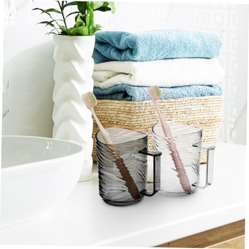 Hemoton 2pcs Bathroom Cups with Handle