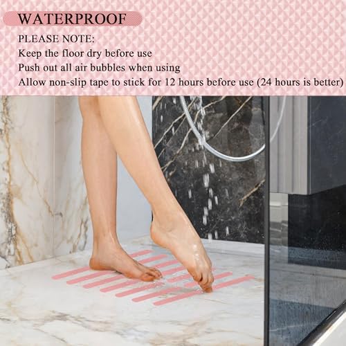 36pcs Pink Non-Slip Bathtub Sticker for Safety