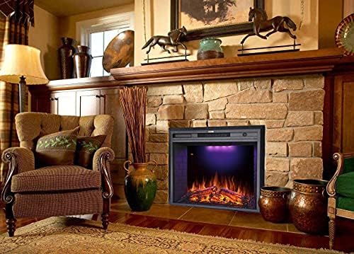 Masarflame 33 Electric Fireplace Insert with Sound Remote Control Timer 7501500W Black