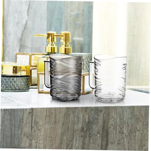 Hemoton 2pcs Bathroom Cups with Handle