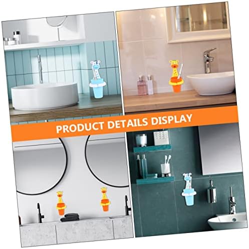 LIFKOME 2 Sets Cartoon Animal Wall Mounted Toothbrush Holder