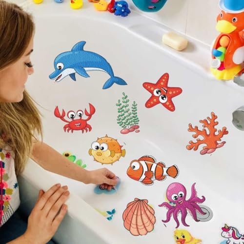 Non-Slip Bathtub Stickers with Ocean Design for Kids