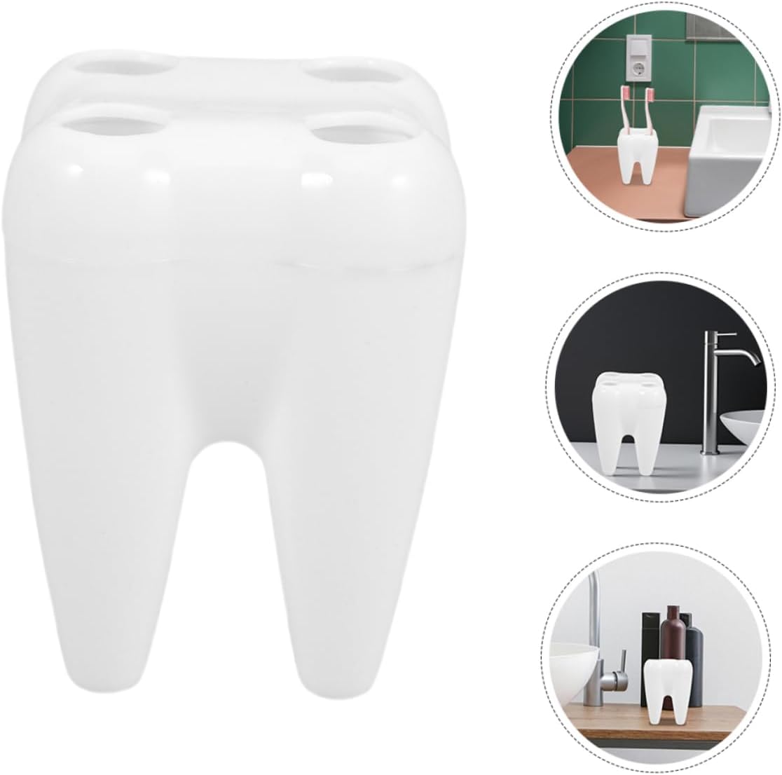 Ciieeo Tooth-Shaped Toothbrush Holder for Bathroom