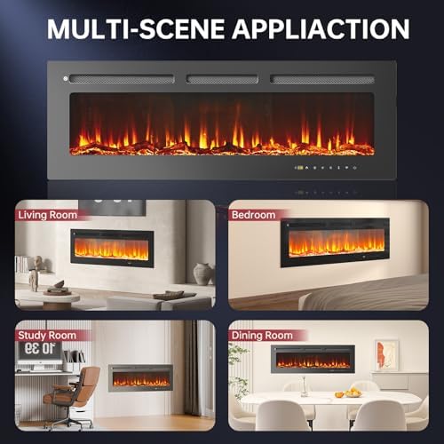 oneinmil 50 Smart Electric Fireplace Heater with Alexa Compatibility