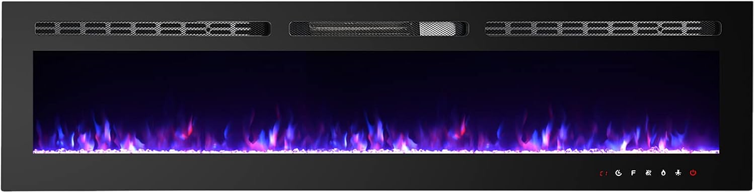 CharaVector 70 Inch Electric Fireplace with Remote Control and Touch Screen