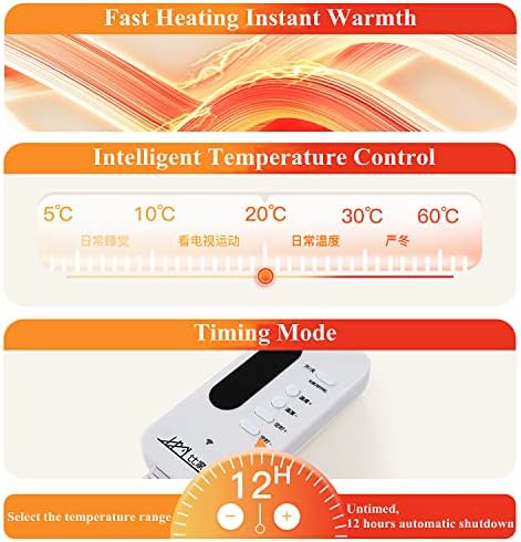 WTTTTW Fast Heating Electric Floor Mat with Timer Temperature Control