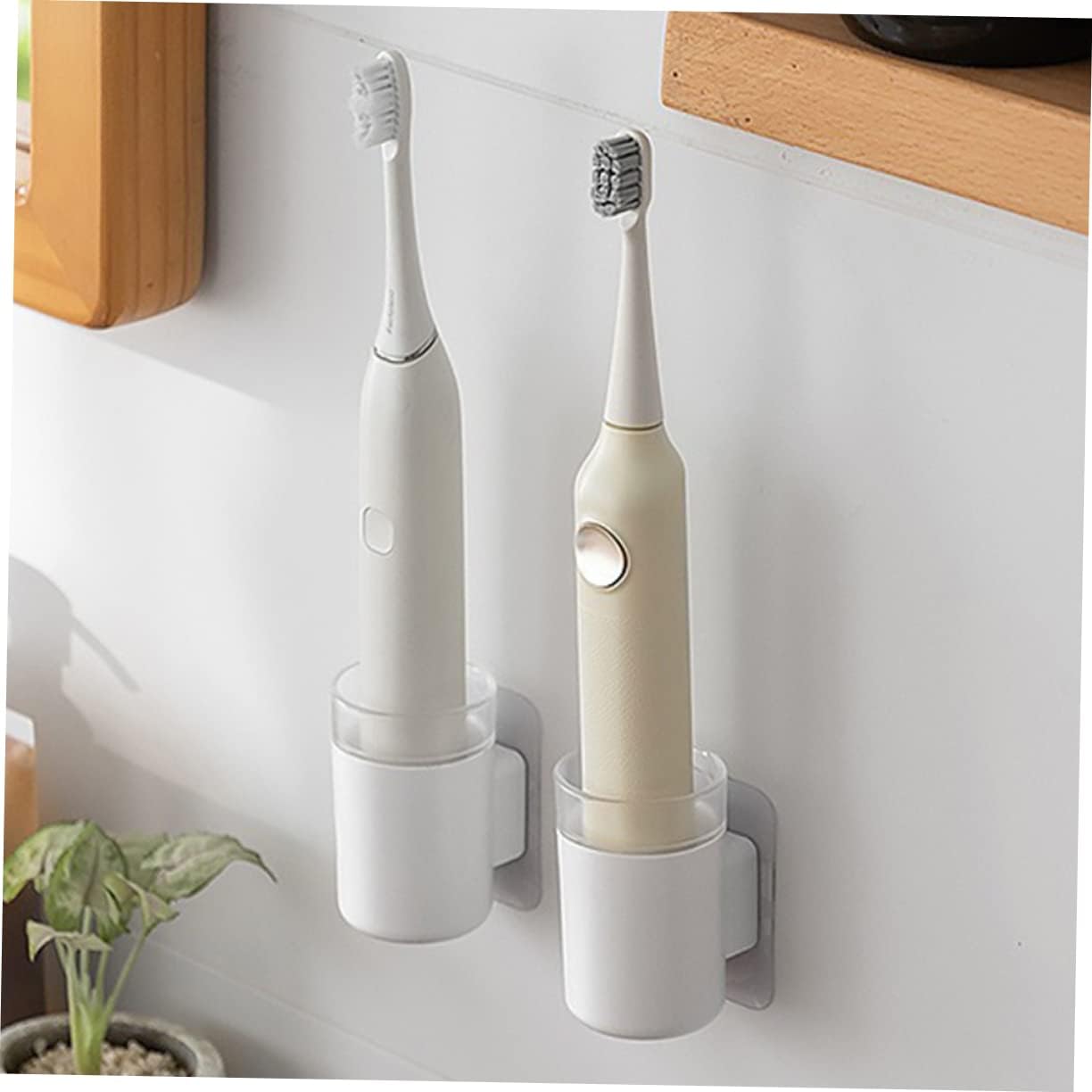 STOBAZA Wall Mounted Toothbrush Holder 8pcs Bathroom Organizer