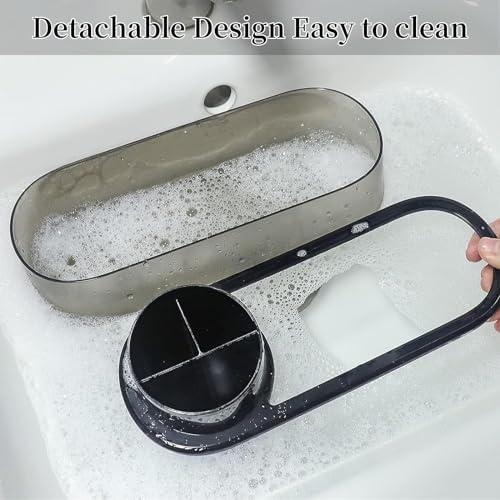 Black Toothbrush Holder Set with 2 Cups for Bathroom