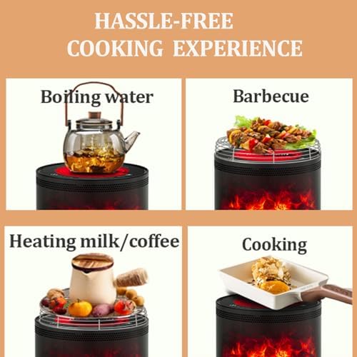 Boomkool Electric Fireplace Heater with 3D Flame and 1300W Power