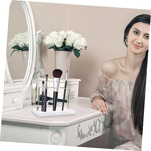 HEALLILY Marble Textured Toothbrush Holder Stylish Bathroom Organizer