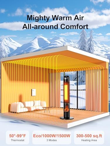 Uthfy 38 Electric Space Heater with Flame and Remote Control