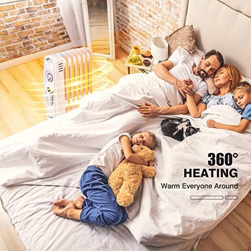 S AFSTAR 700W Oil Filled Radiator Heater with Thermostat