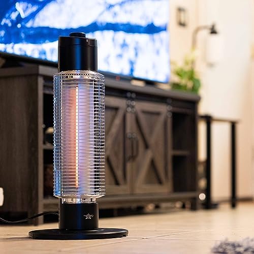 HeatMate Portable Instant Heat Graphite Medium Tower Electric Heater - Black