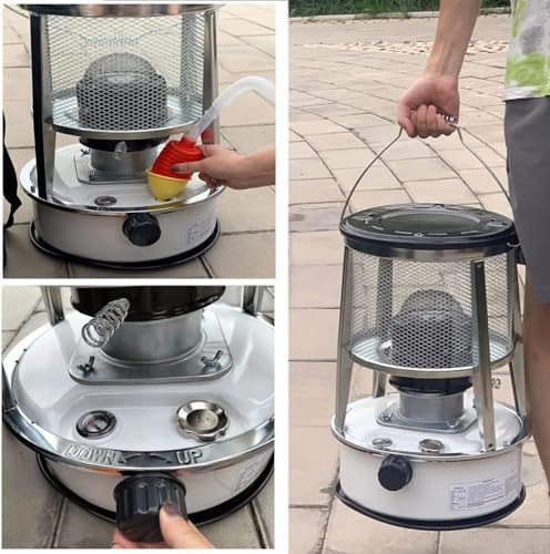 White 6L Kerosene Heater Portable Non Electric Indoor Outdoor 3000W