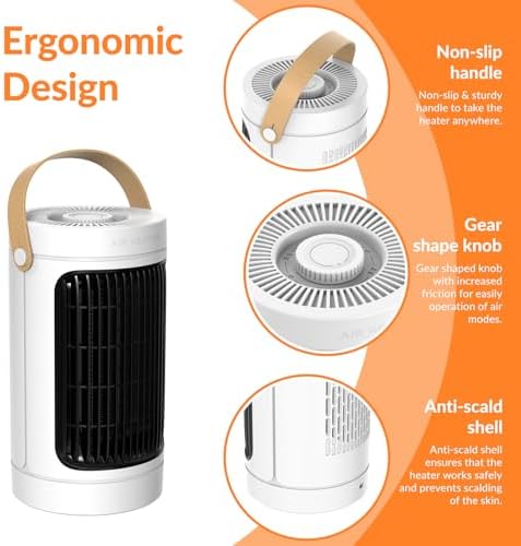 ADTARK 1500W Fast Electric Space Heater with Thermostat and 3 Modes