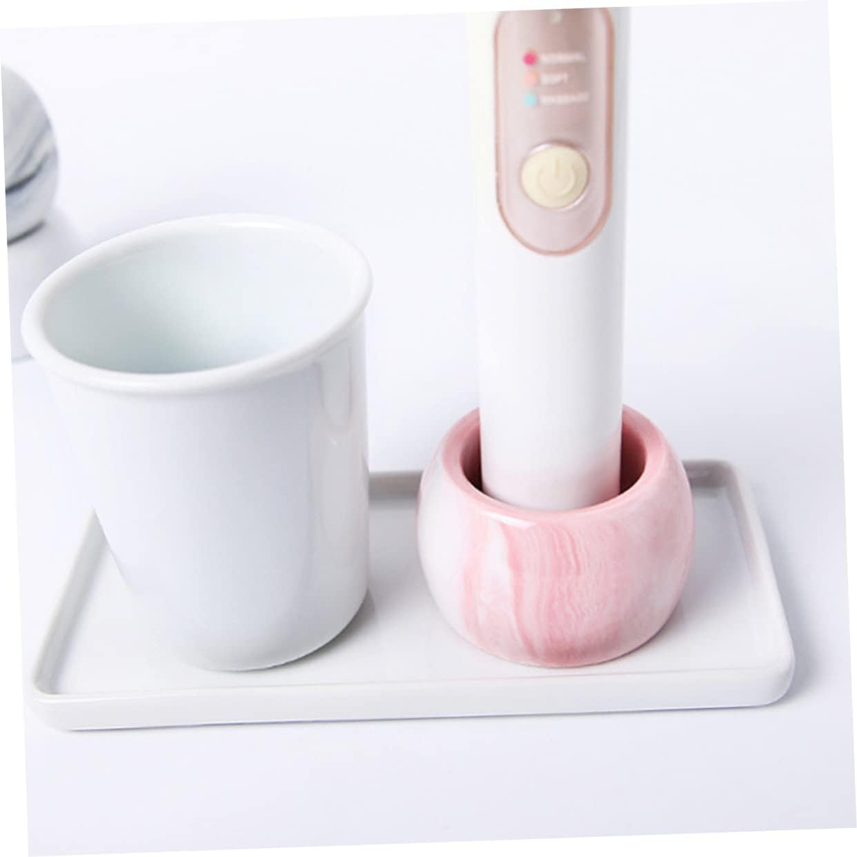 Ciieeo 3pcs Marble Toothbrush Holder Wall-Mounted 1