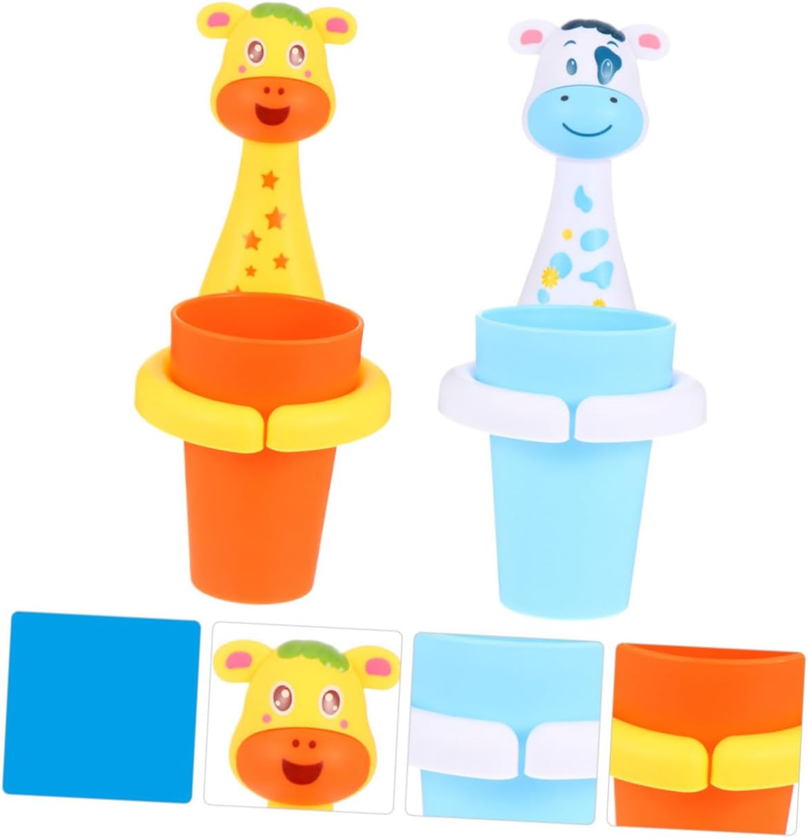 VALICLUD Cartoon Animal Toothbrush Holder 2 Sets