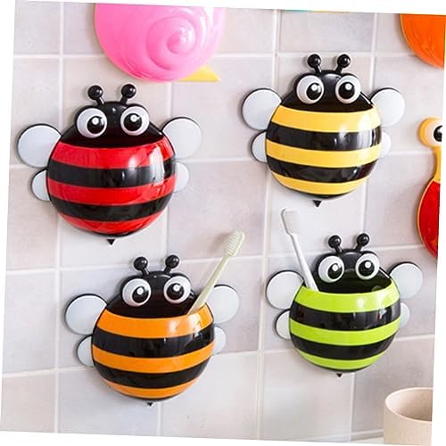 4pcs Toothbrush Holder with Suction Cup Bathroom Organizer