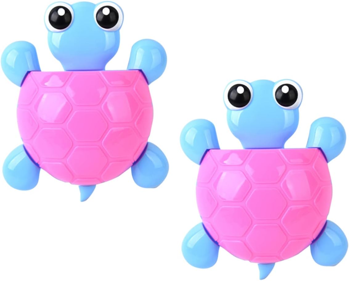 Luxshiny 2Pcs Turtle Suction Cup Toothbrush Holder Organizer