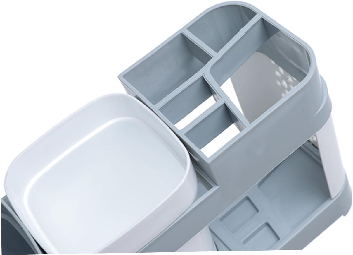 SHOWERORO Toothbrush Toothpaste Holder with 5 Slots and Cup Storage
