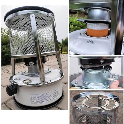 White 6L Kerosene Heater Portable Non Electric Indoor Outdoor 3000W