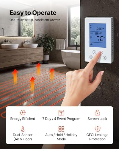 VEVOR 120 sqft Floor Heating Mat System with Smart Thermostat