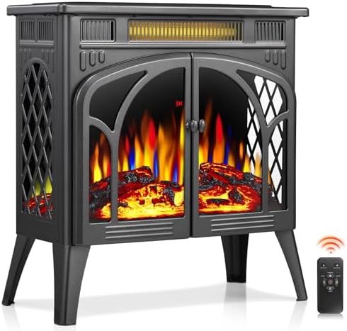 ZAFRO 24-inch Electric Fireplace Heater with Remote Control