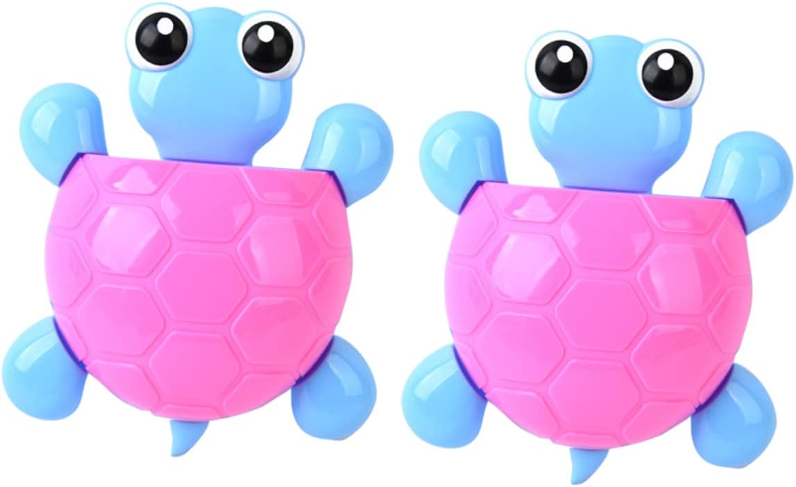 TOPPERFUN 2Pcs Cute Turtle Suction Cup Toothbrush Holder