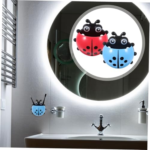 Happyyami 2pcs Wall Mounted Toothbrush Holder