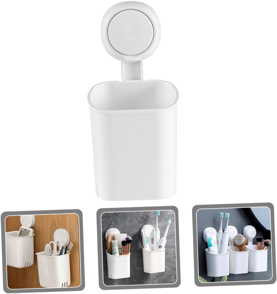 Suction Cup Toothbrush Holder with Drain Hole No Drill