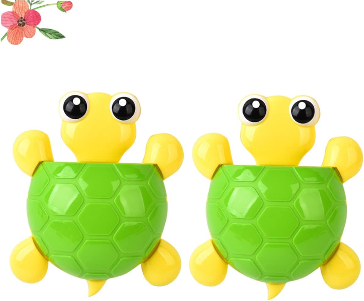 VALICLUD 2Pcs Turtle Suction Cup Toothbrush Holder