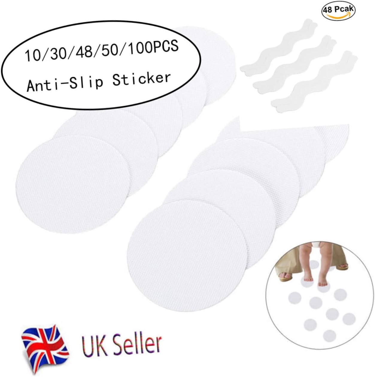 Anneome Non Slip Bathtub Decals 10x4 Peva Stickers for Elderly Disabled